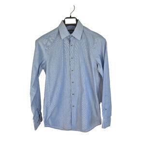 Van Heusen Studio Dress Shirt Slim Fit 14-14 1/2 32/33 Collared Blue Long Sleeve